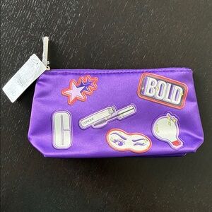 Clinique Purple Zip Top Cosmetic Pouch - New